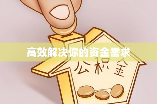 合作高效解决你的资金需求