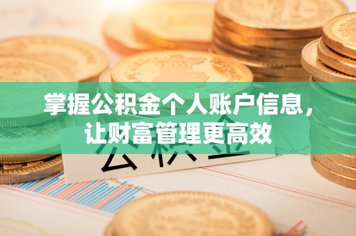 合作掌握公积金个人账户信息，让财富管理更高效