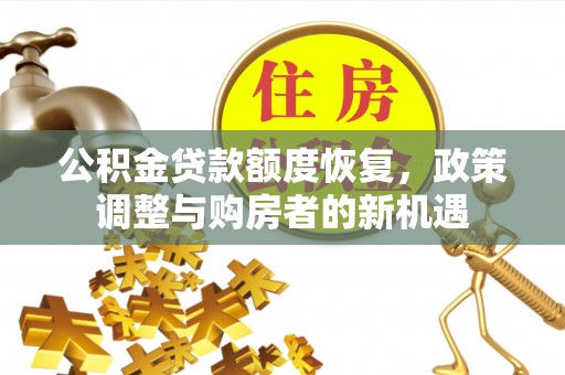 合作公积金贷款额度恢复，政策调整与购房者的新机遇