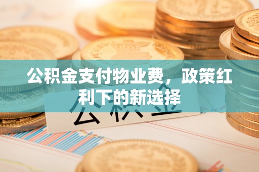 合作公积金支付物业费，政策红利下的新选择