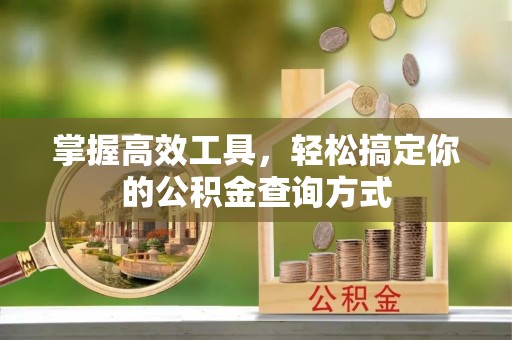 合作掌握高效工具，轻松搞定你的公积金查询方式